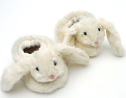 Bunny Slippers Cream 0-6m