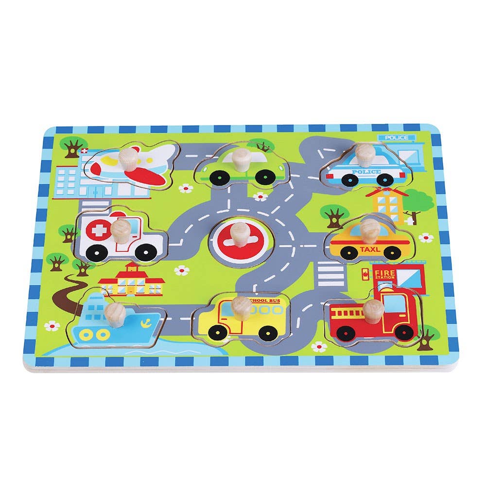 Traffic Peg Puzzle Board