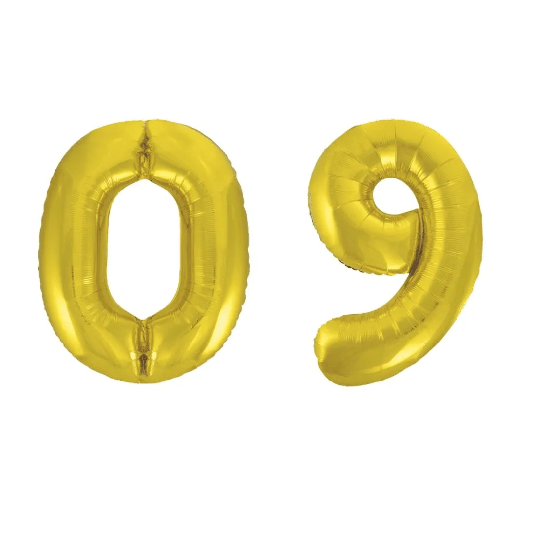 Gold 34 inch helium foil number balloon available to collect from Kulbir's Bearsden