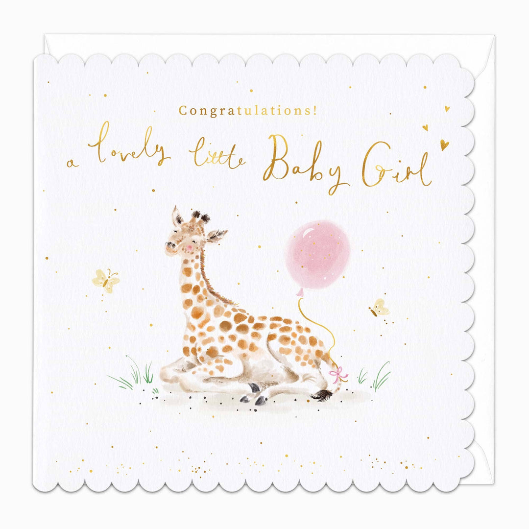 Congratulations Giraffe Baby Girl Card