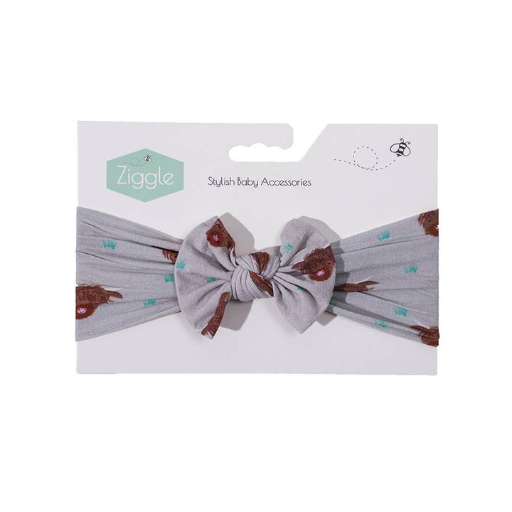 Highland Cow Top Bow Turban Headband