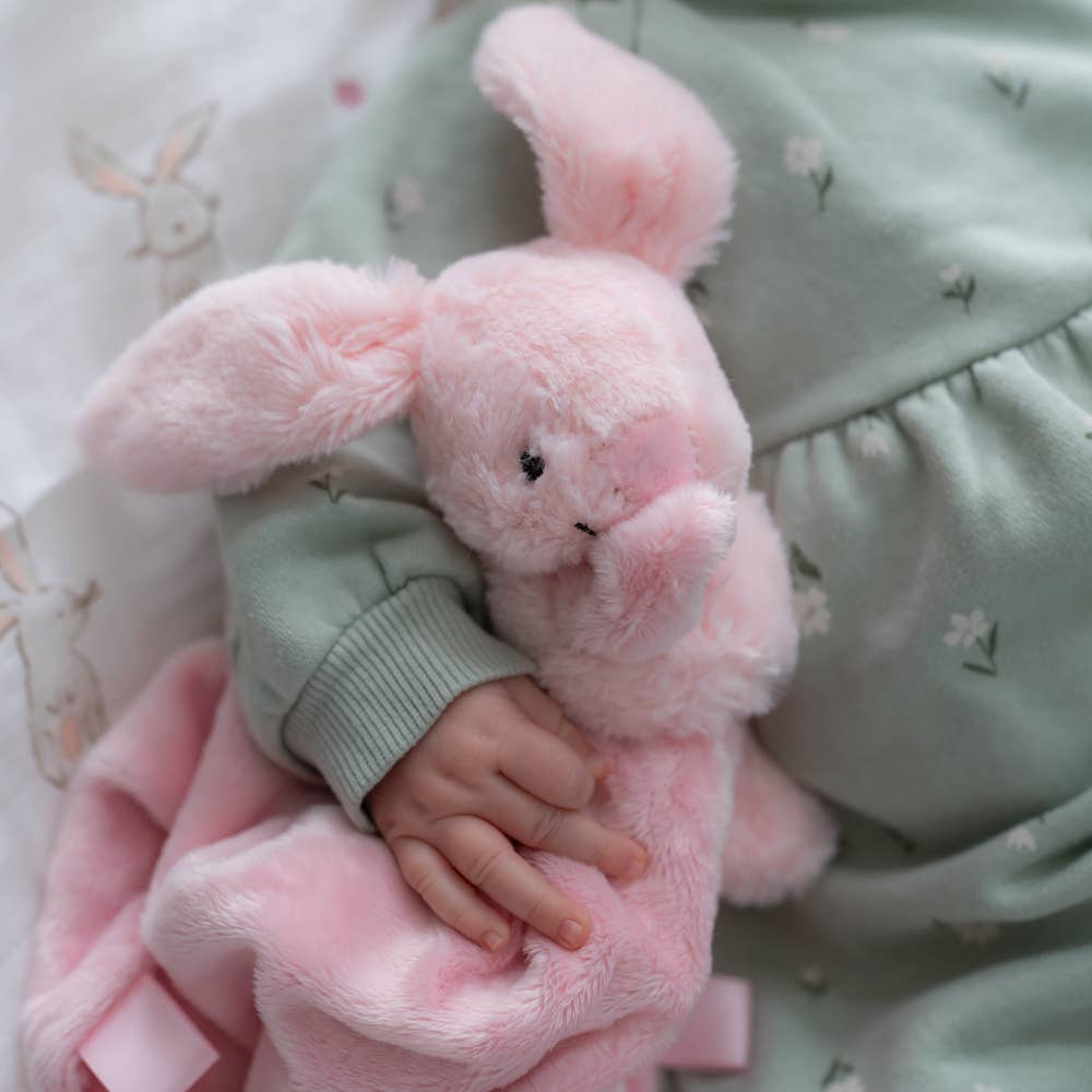 Pink bunny plush comforter blanket for babies - photo 5