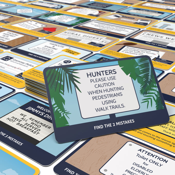 Grammar Police card game box, back
