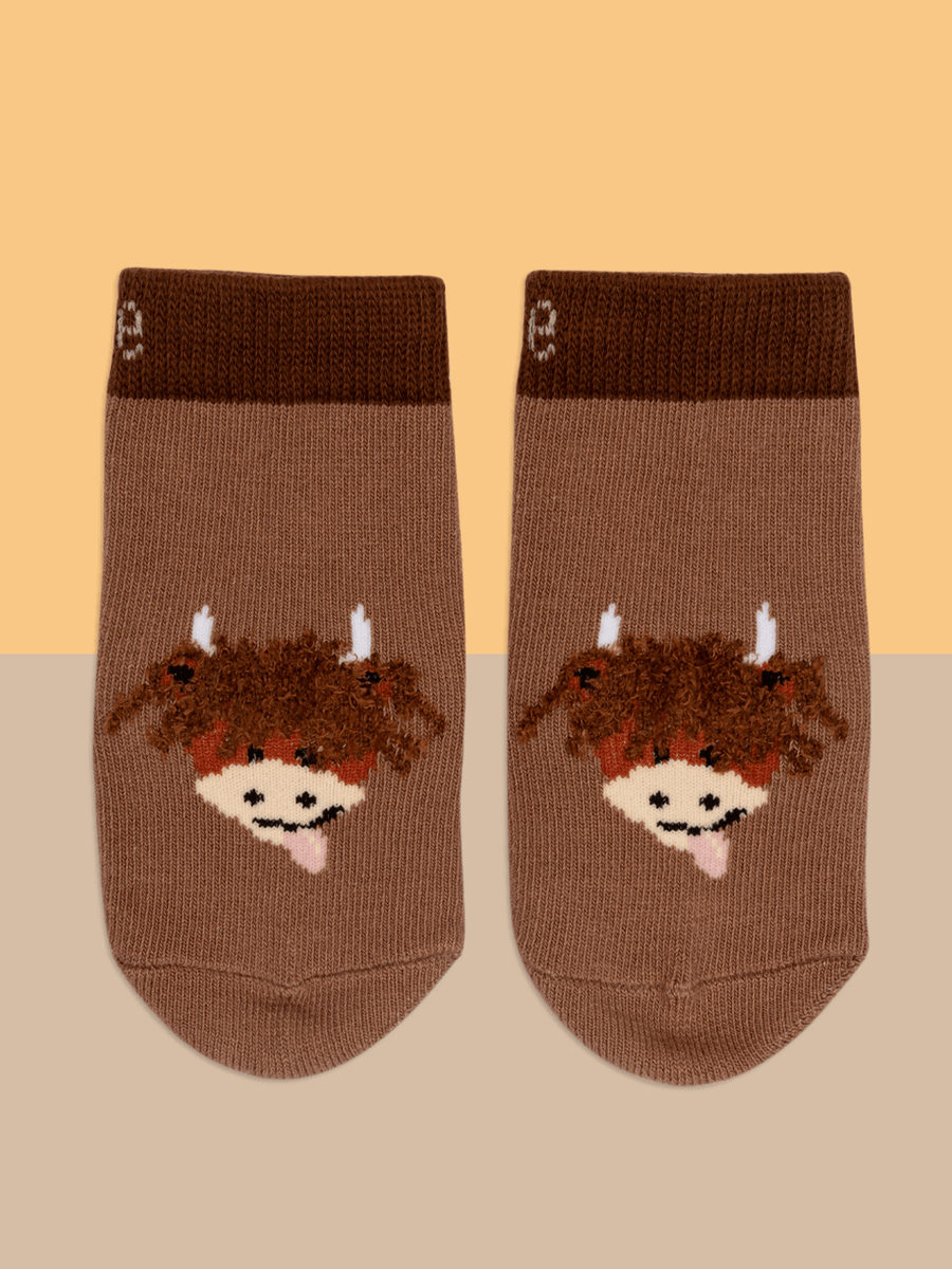 Blade and Rose Neutral Highland Cow Socks