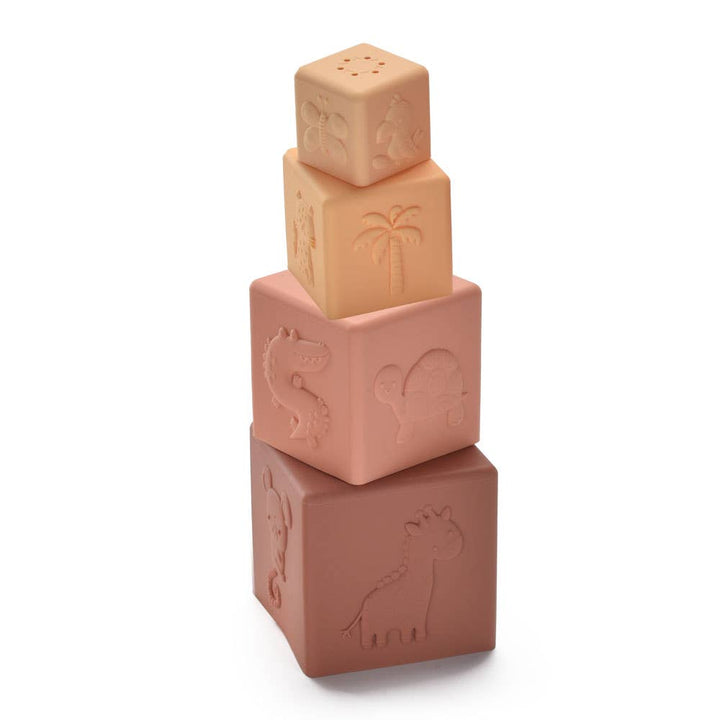 Silicone Safari Stacking Cubes