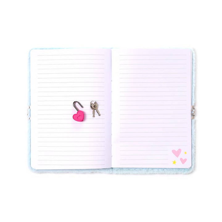 Unicorn Magic Plush Lockable Notebook with Padlock & Key