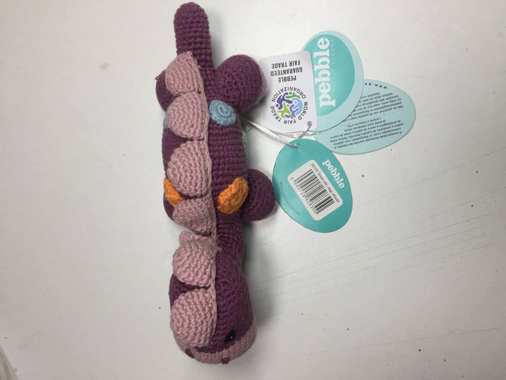 Crochet Baby Toy Dinosaur rattle - purple
