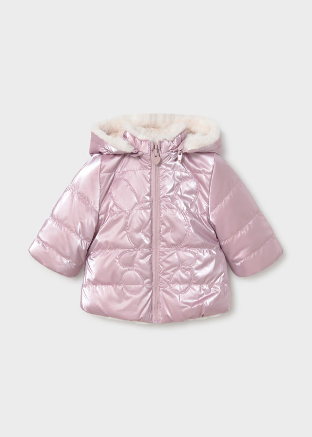 Mayoral Newborn Reversible Coat - Mauve