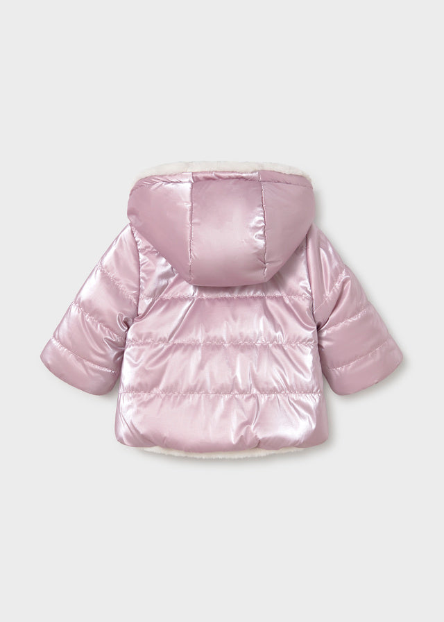 Mayoral Newborn Reversible Coat - Mauve