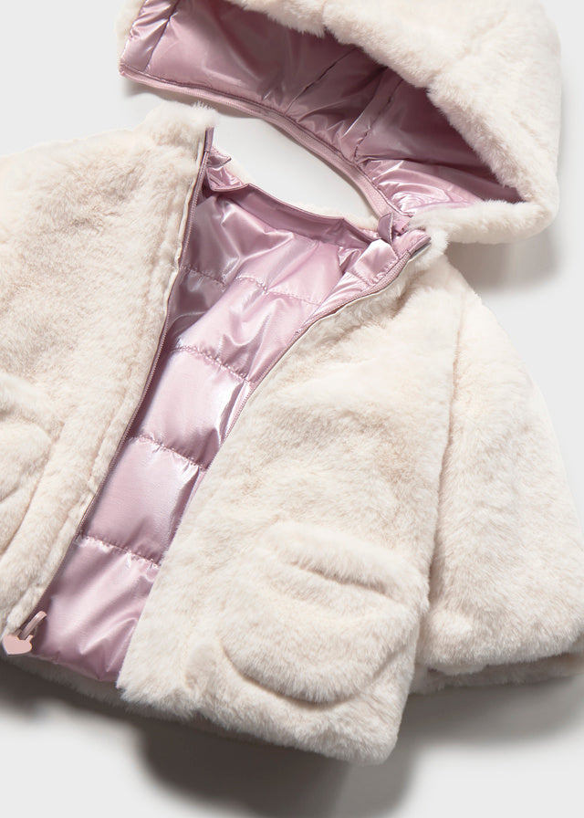 Mayoral Newborn Reversible Coat - Mauve