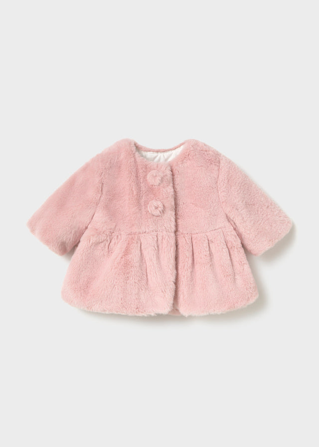 Mayoral Newborn Fur Coat - Baby Rose