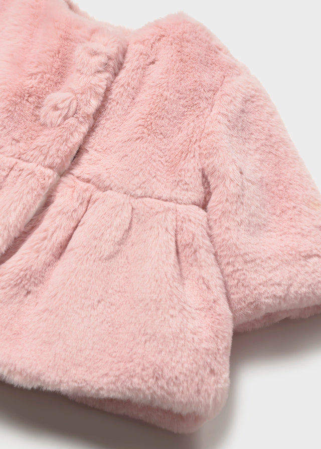 Mayoral Newborn Fur Coat - Baby Rose