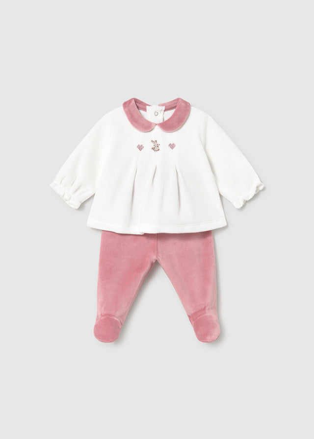 Mayoral Newborn Velour Leg Warmer Set - Cipria