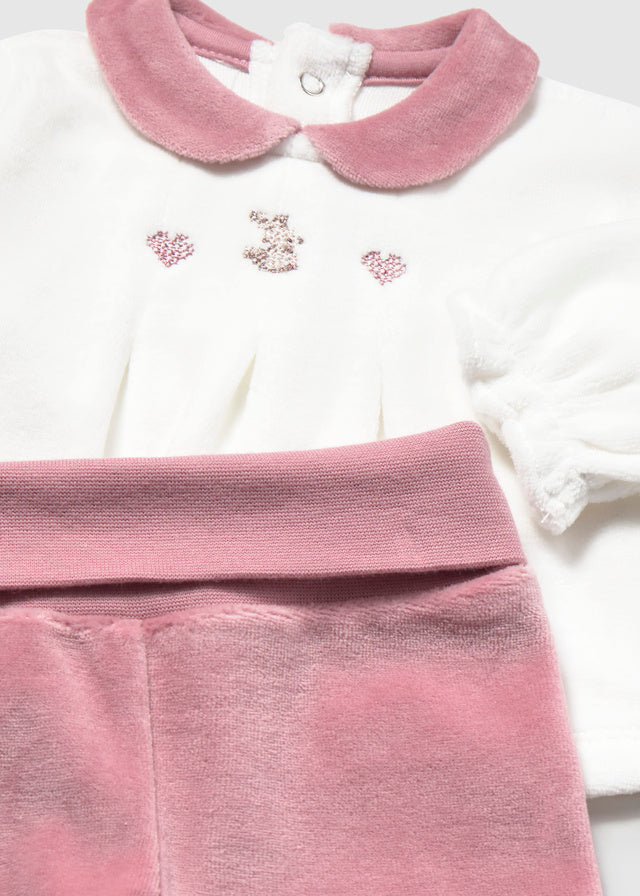 Mayoral Newborn Velour Leg Warmer Set - Cipria