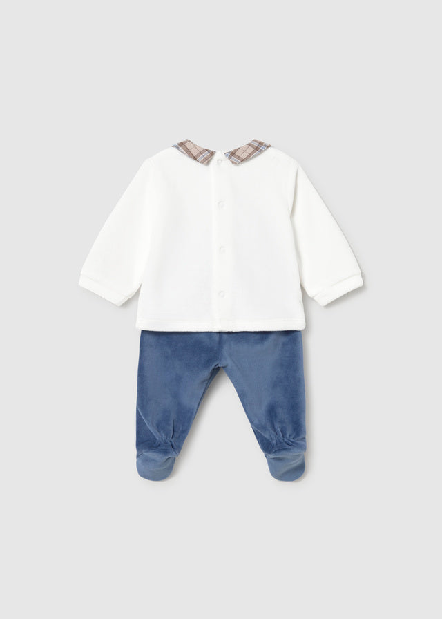 Mayoral Newborn Velour Leg Warmer - Blueberry