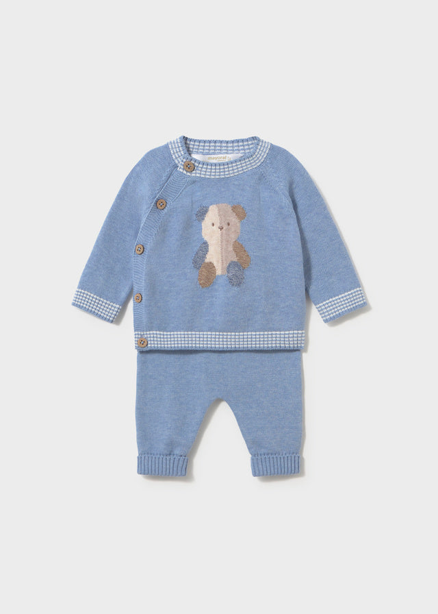Mayoral Newborn Knit Pants Set - Vivid Rain