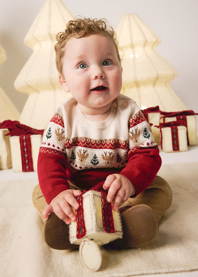 Mayoral Newborn Jersey and Long Trousers Set - Red