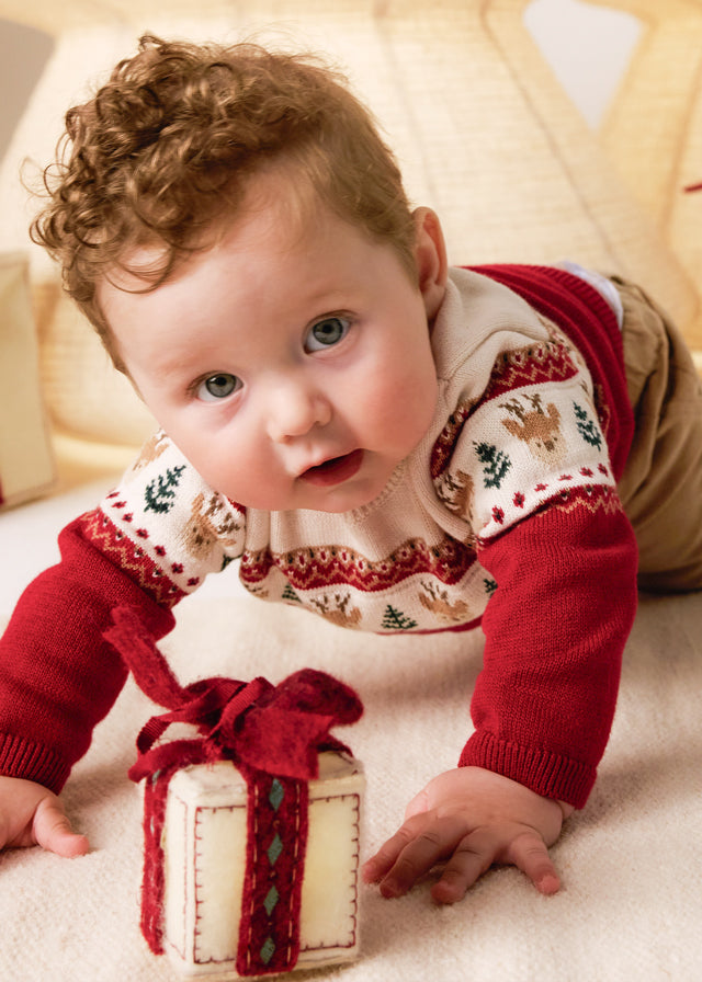Mayoral Newborn Jersey and Long Trousers Set - Red