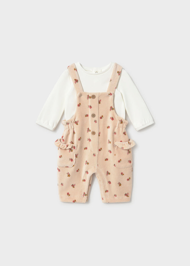 Mayoral Baby Overall and T-Shirt Set - Oat
