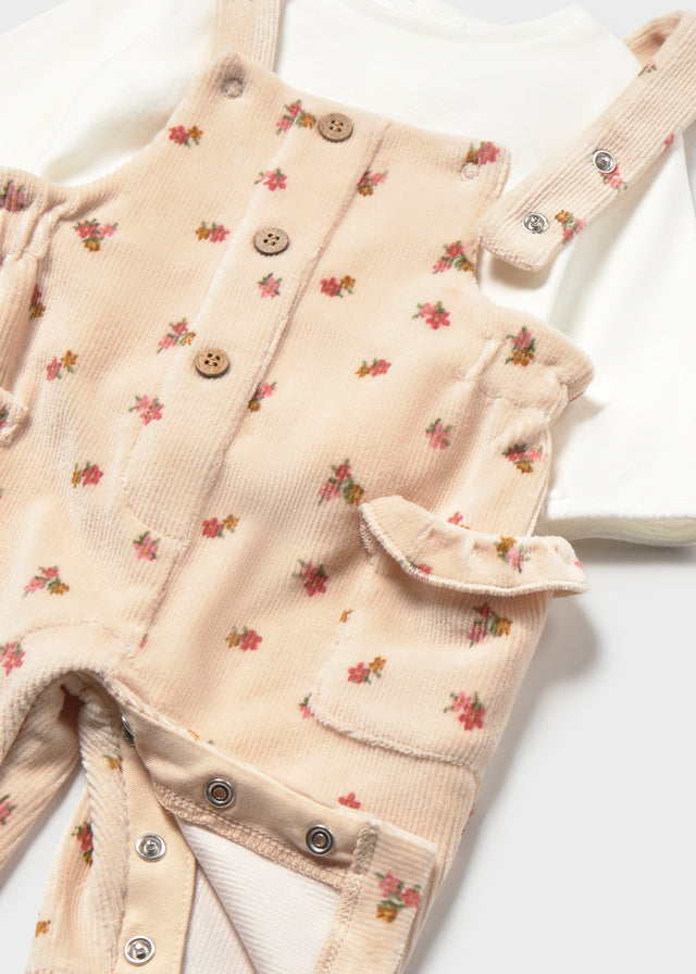 Mayoral Baby Overall and T-Shirt Set - Oat