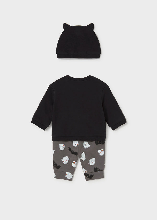 Mayoral Newborn 3-pc Patterned Tracksuit - Black