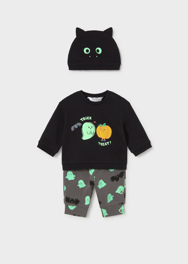Mayoral Newborn 3-pc Patterned Tracksuit - Black