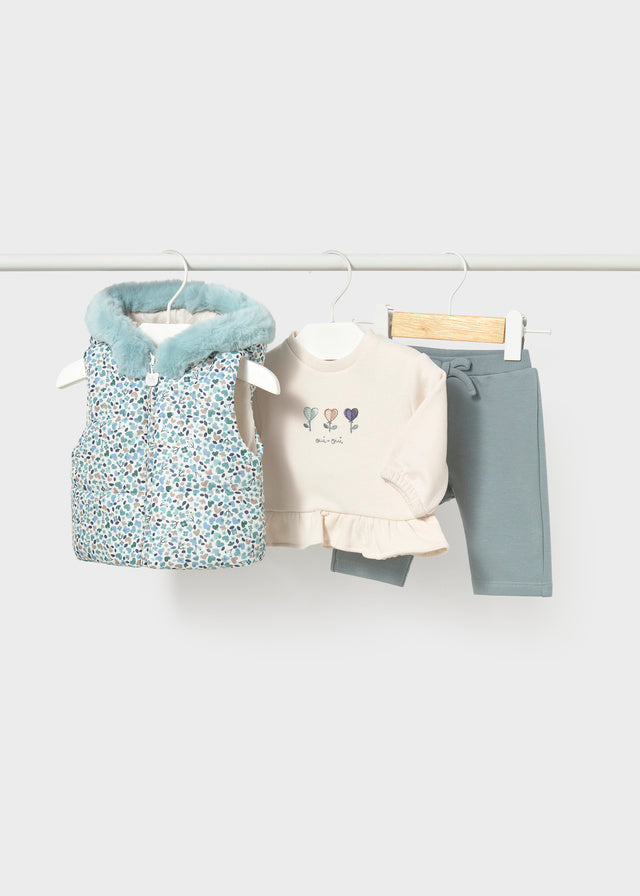 Mayoral Newborn Vest Tracksuit - White