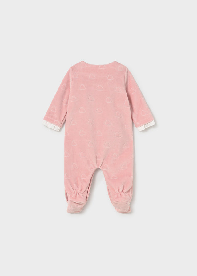 Mayoral Newborn Girl Scalloped Borders Sleepsuit - Baby Rose