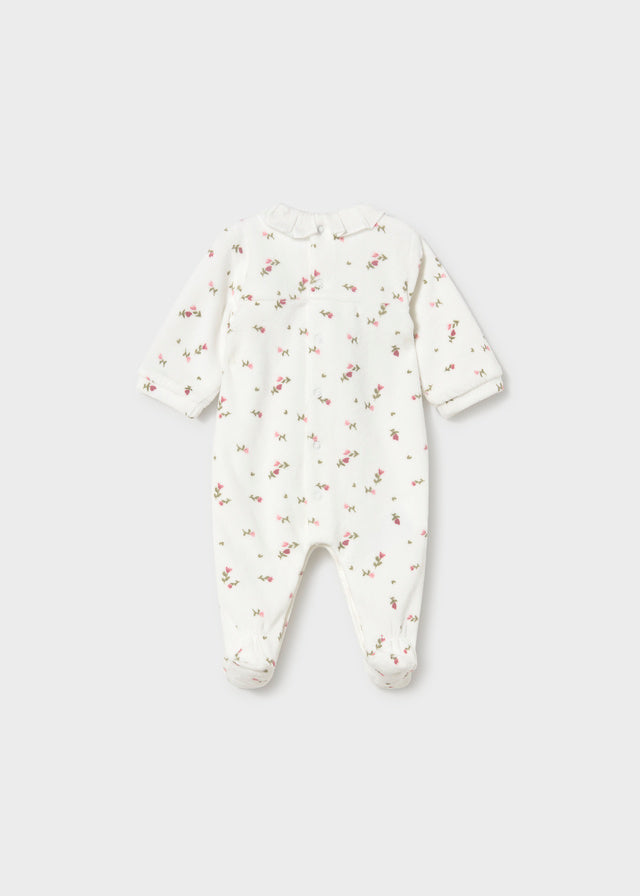 Mayoral Baby Velour Collar Romper Set - Bayleaf