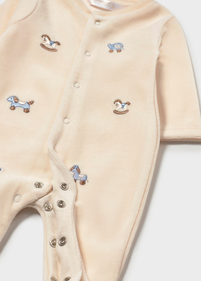 Mayoral Baby 2 Pcs Velour Onesie - Sky