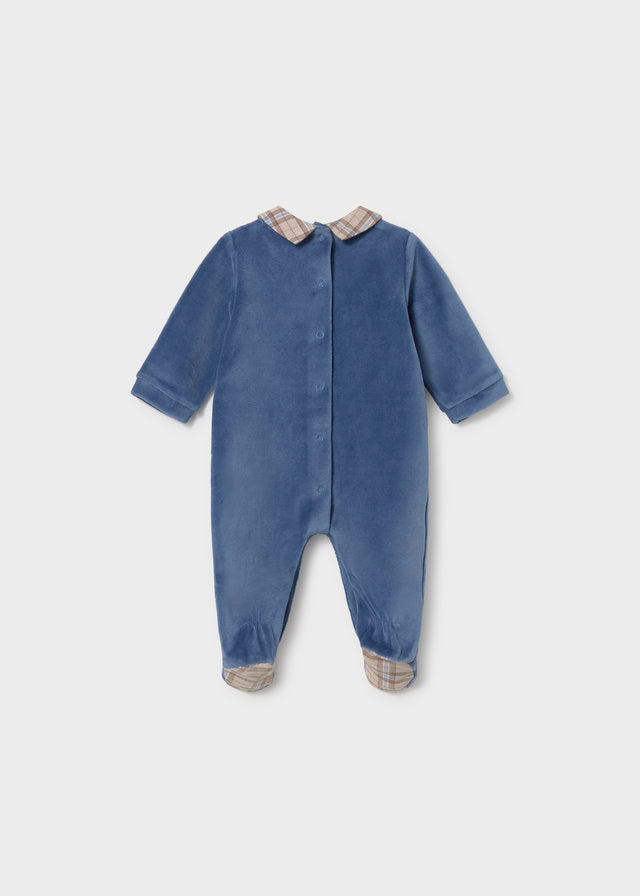 Mayoral Baby Velour Onesie - Blueberry