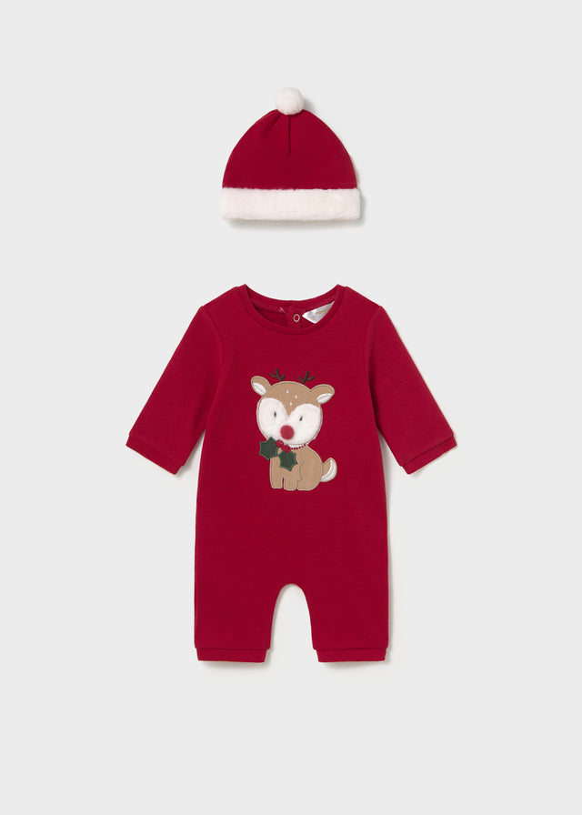 Mayoral Newborn Patterned Pajamas - Red