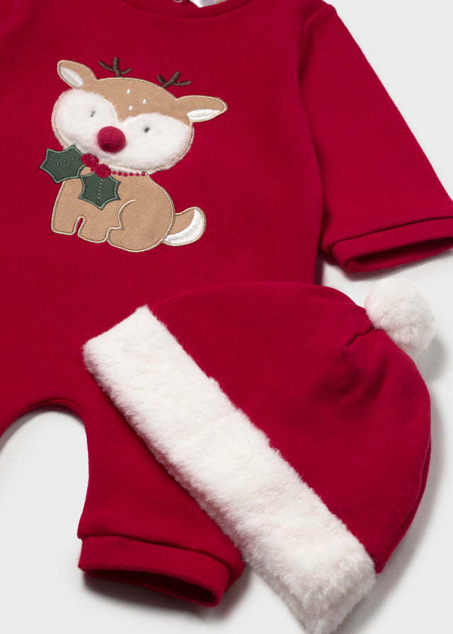Mayoral Newborn Patterned Pajamas - Red