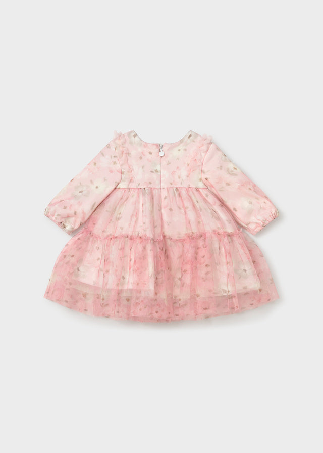 Mayoral Newborn Tulle Printed Dress - Pink