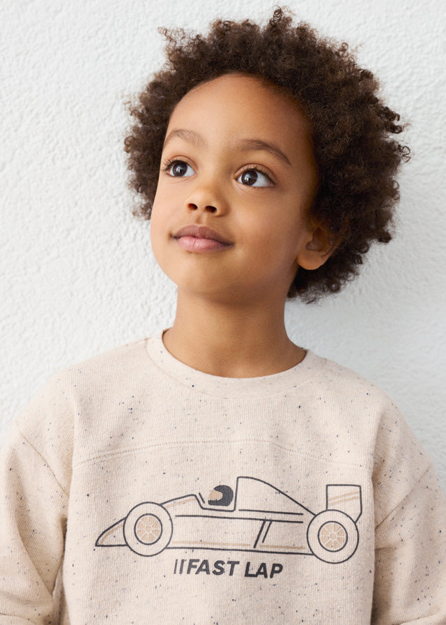 Mayoral boys long sleeve knit t-shirt in tofu beige