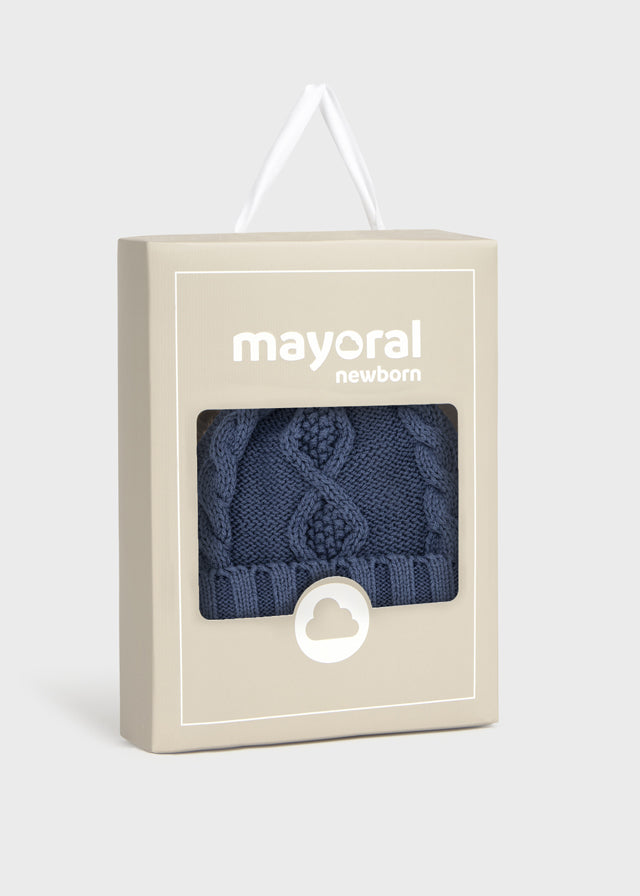 Mayoral Newborn Hat & Mittens Set - Blueberry