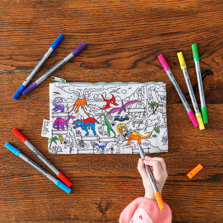 Dinosaur Colouring Washable Pencil Case
