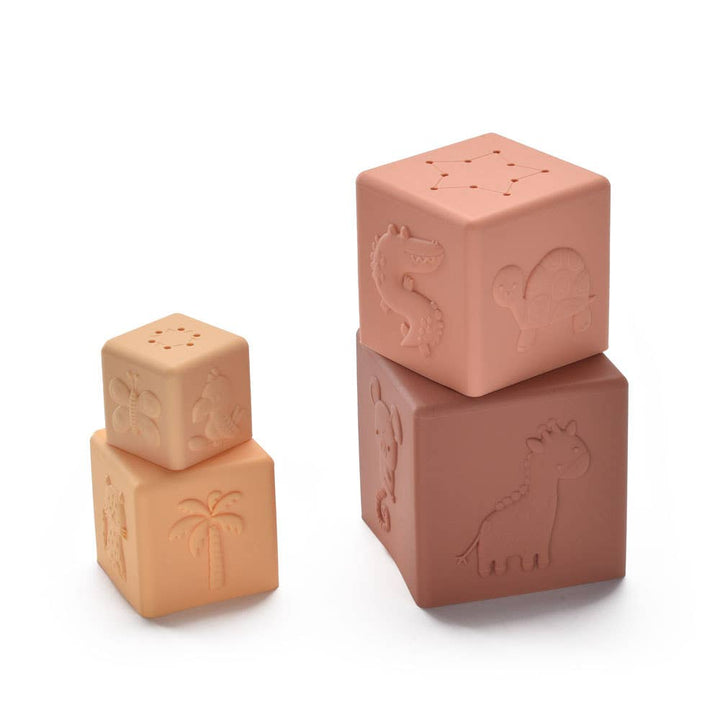 Silicone Safari Stacking Cubes