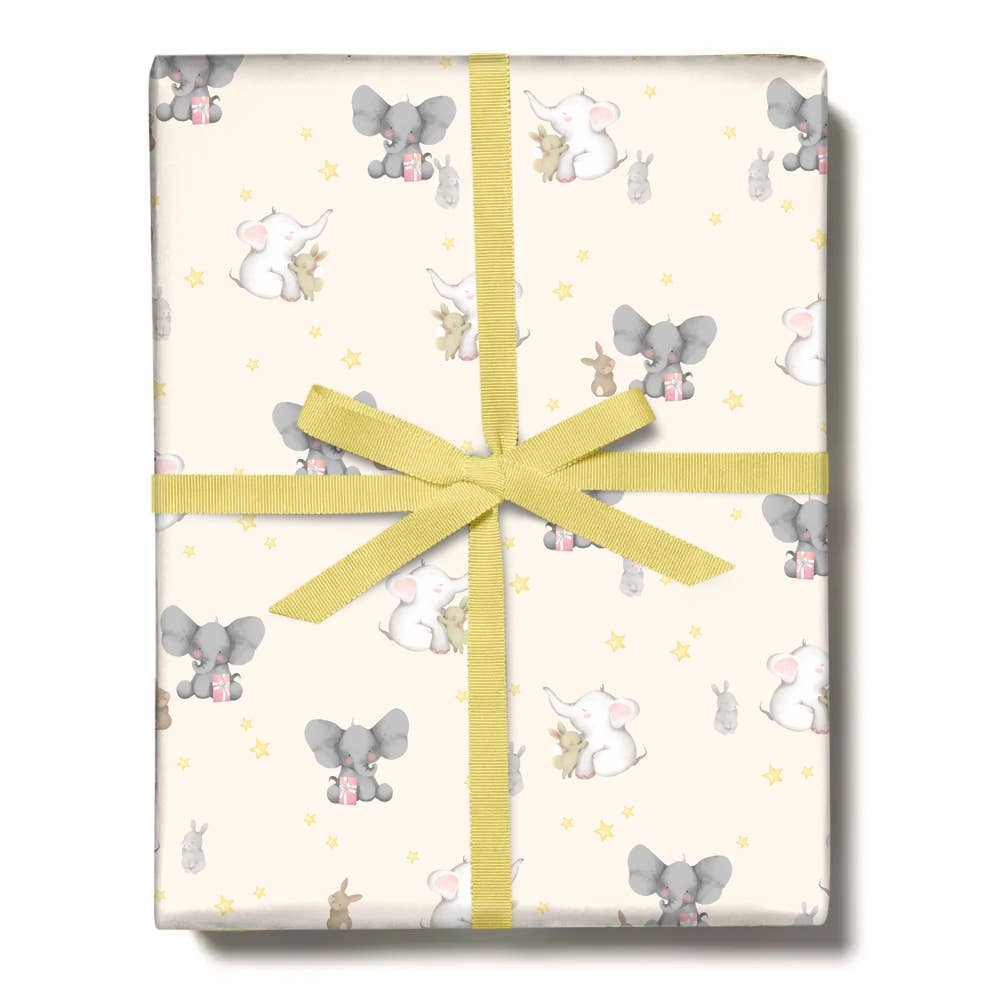 Elephants and Bunnies Gift Wrap