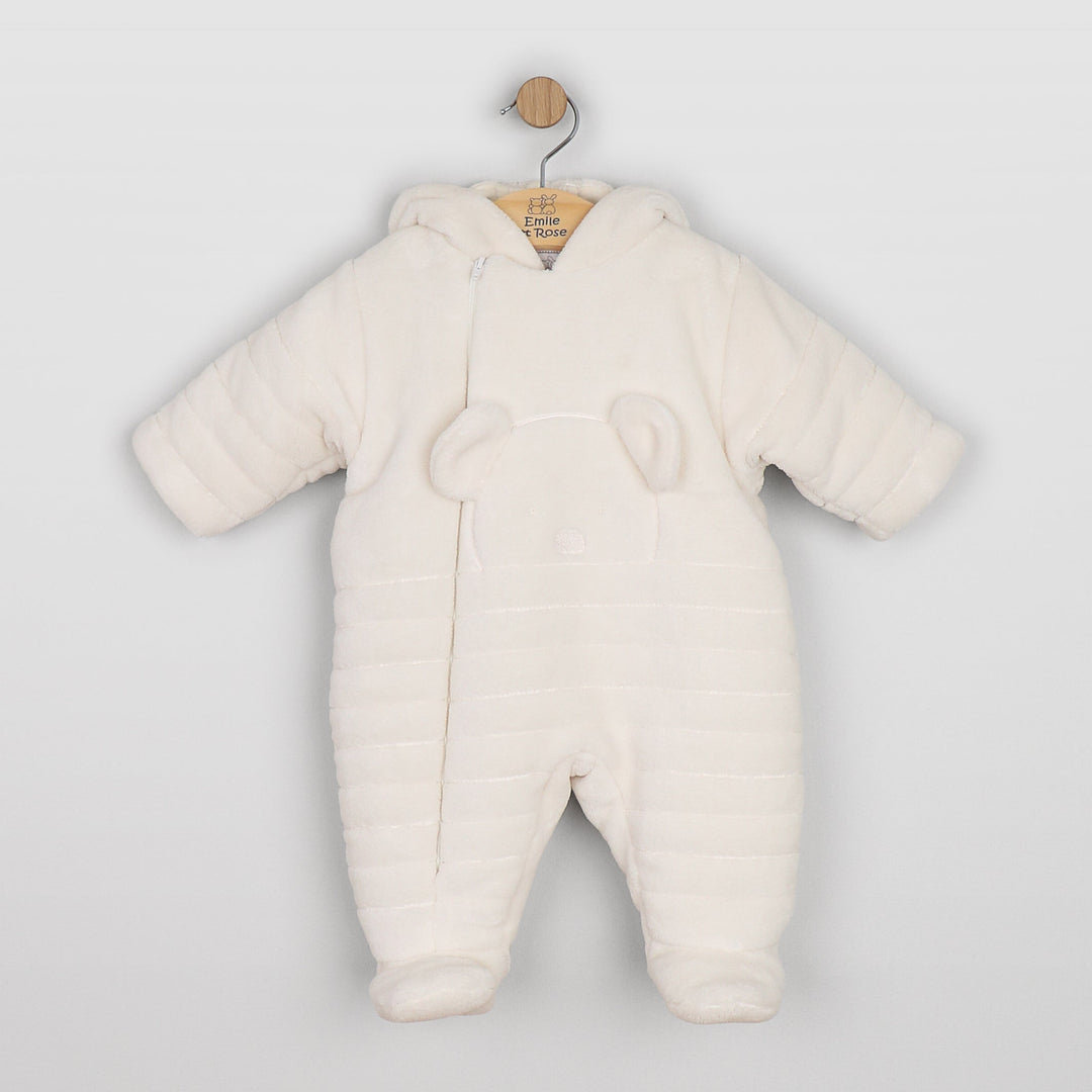 Everley Deep Pile Fleece Ivory Pramsuit