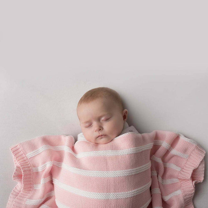 Pink and White Stripes Blanket
