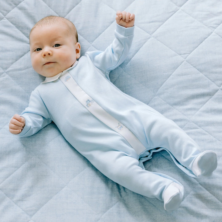 Kent Boys Blue Toy Embroidery Babygrow & Hat Set