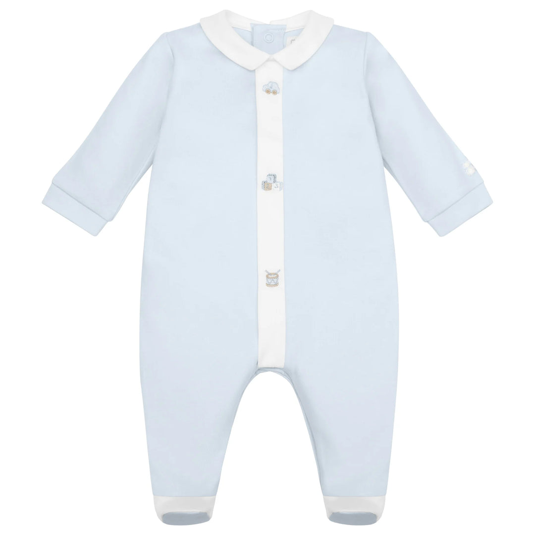 Kent Boys Blue Toy Embroidery Babygrow & Hat Set