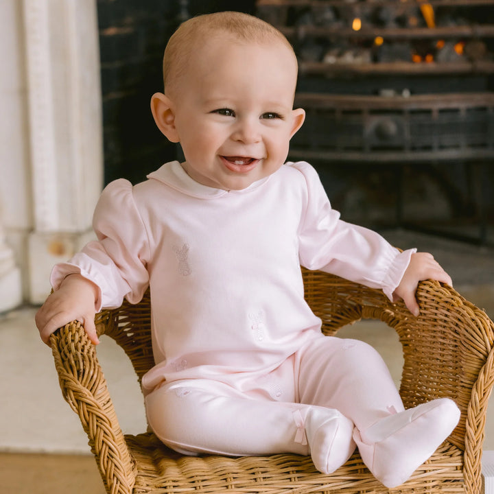 Kallie Baby Girls Pink Bunny Babygrow & Hat Set