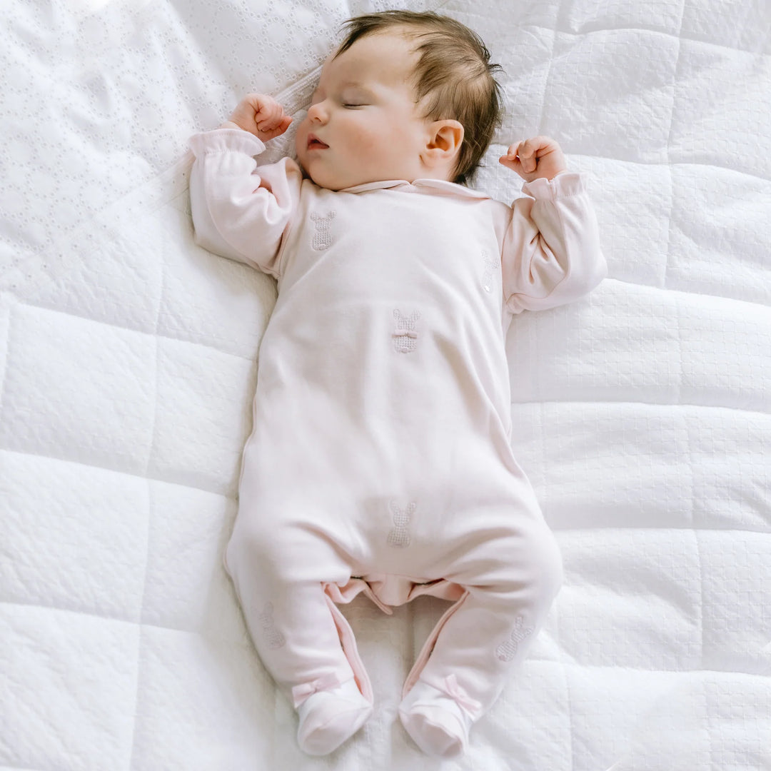 Kallie Baby Girls Pink Bunny Babygrow & Hat Set
