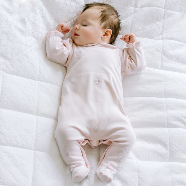 Kallie Baby Girls Pink Bunny Babygrow & Hat Set