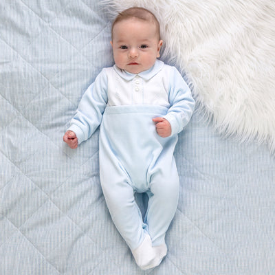 Monty velour babygrow detail