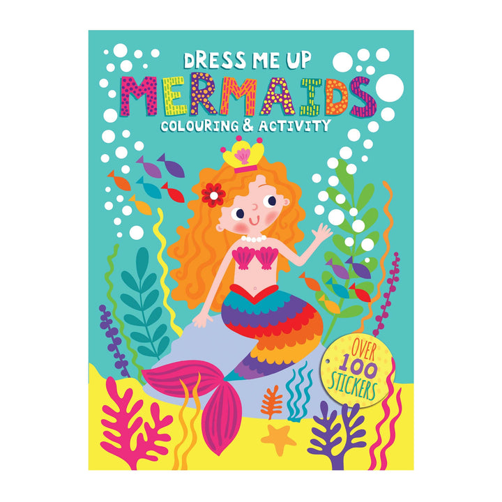 Dress Me Up colouring and activity book, Mermaids design, front cover