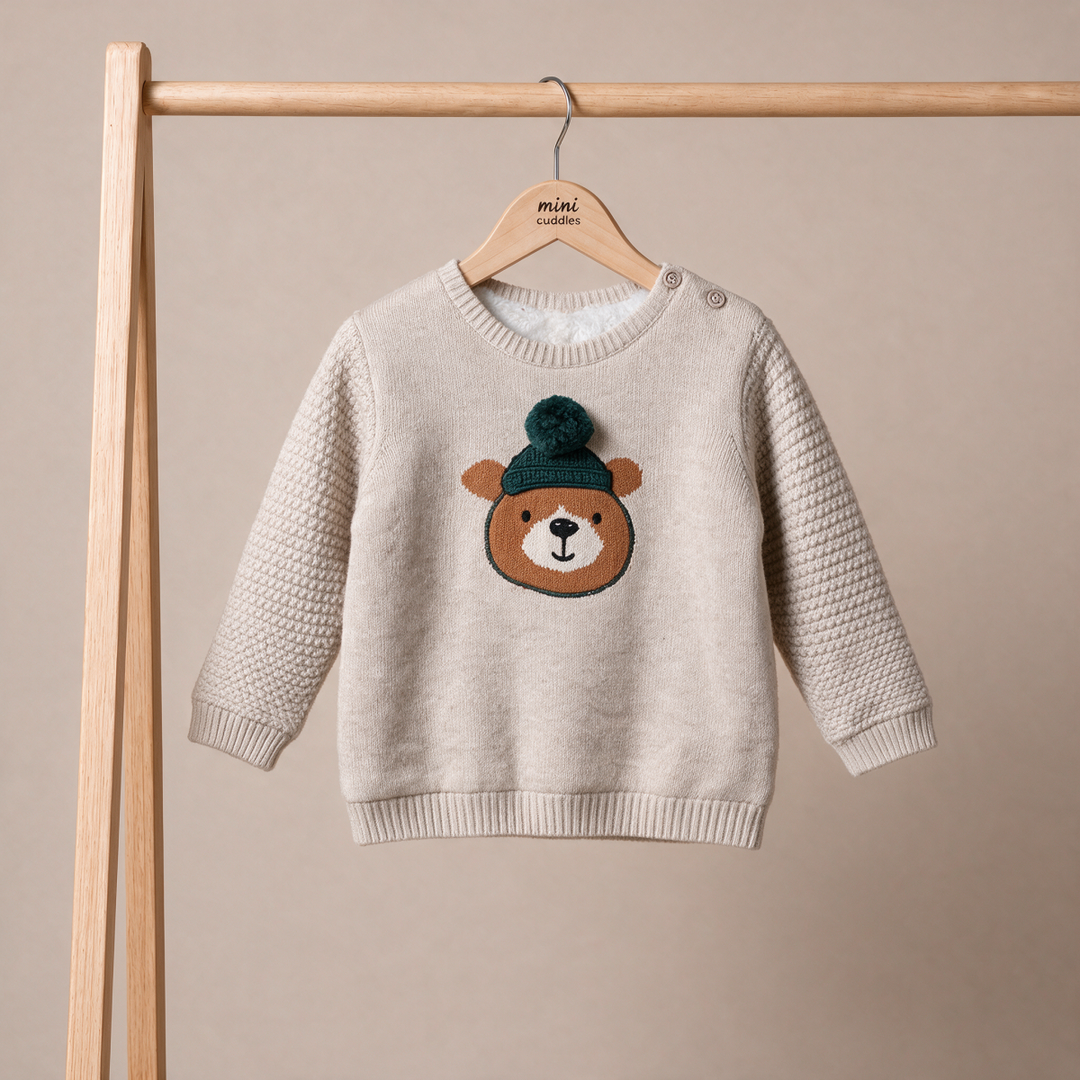 Mini Cuddles Baby Boy Sweater - Beige