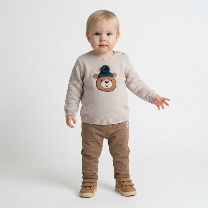 Mini Cuddles Baby Boy Sweater - Beige